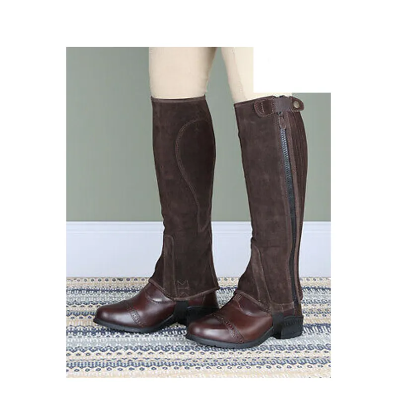 Shires Children's Suede Half Chaps - Brown